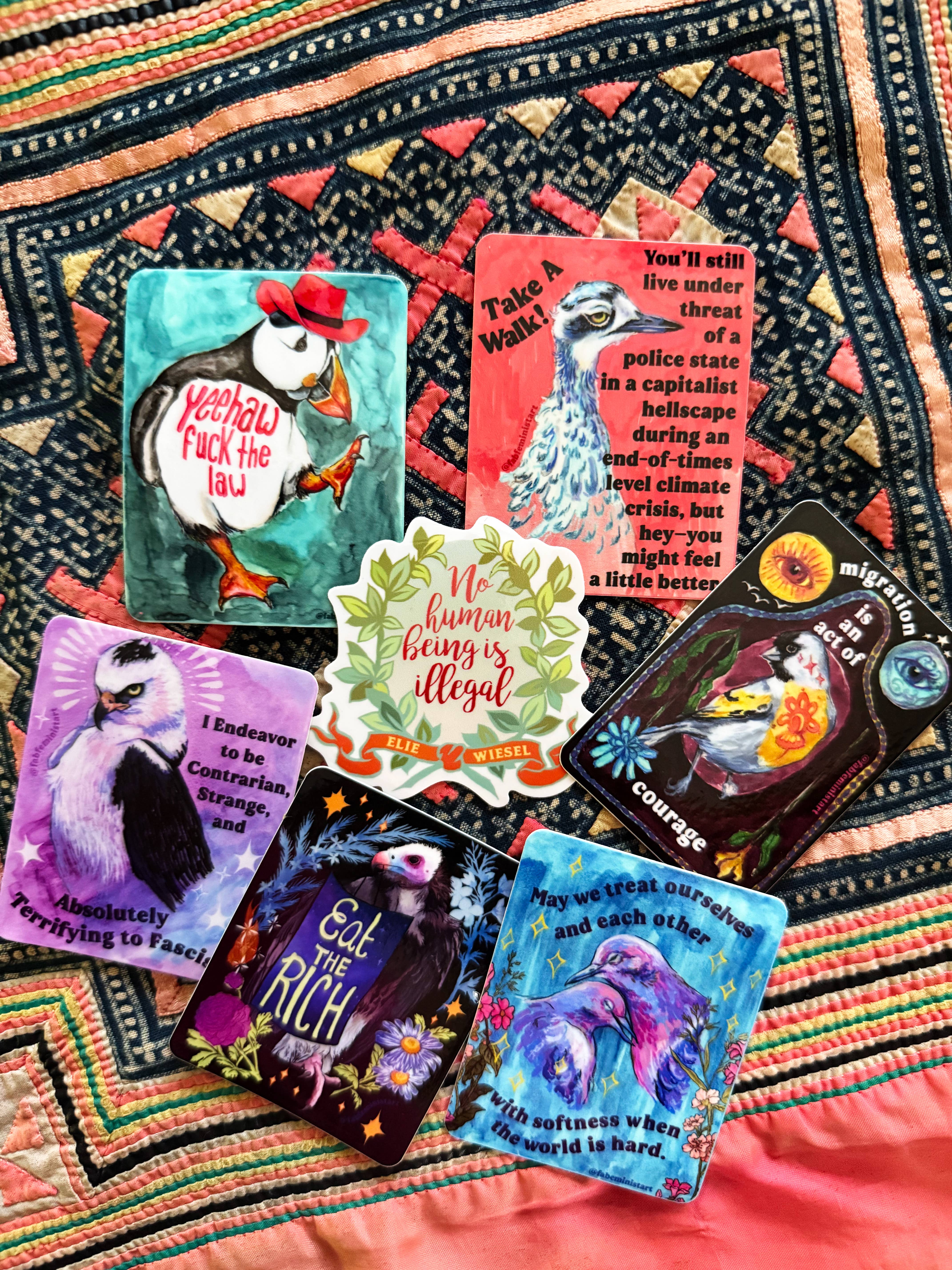 Fabulously Feminist - Wholesale Sticker - No Human Being Is Illegal: Feminist Sticker1