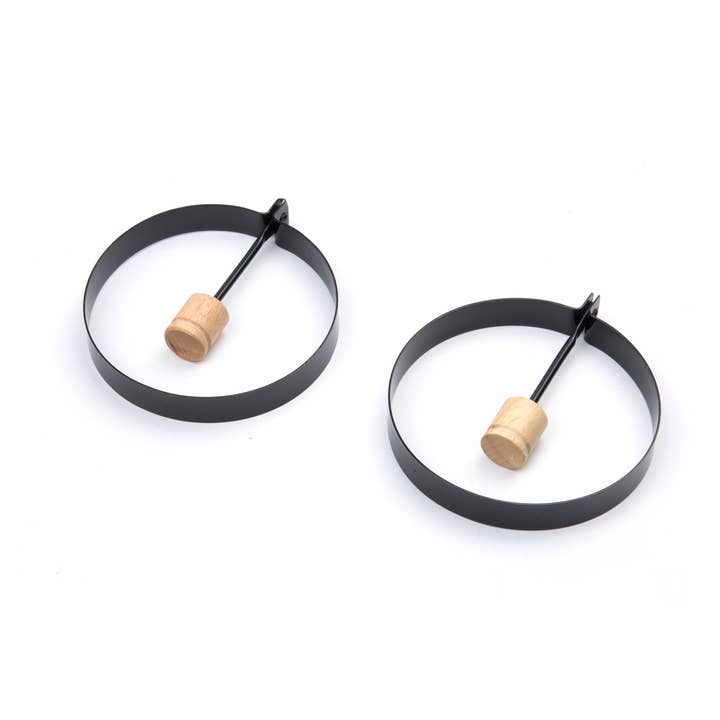 Fox Run Non-Stick Egg Ring with Folding Handle, Set 2, 3.75" for wholesale by Fox Run Brands
