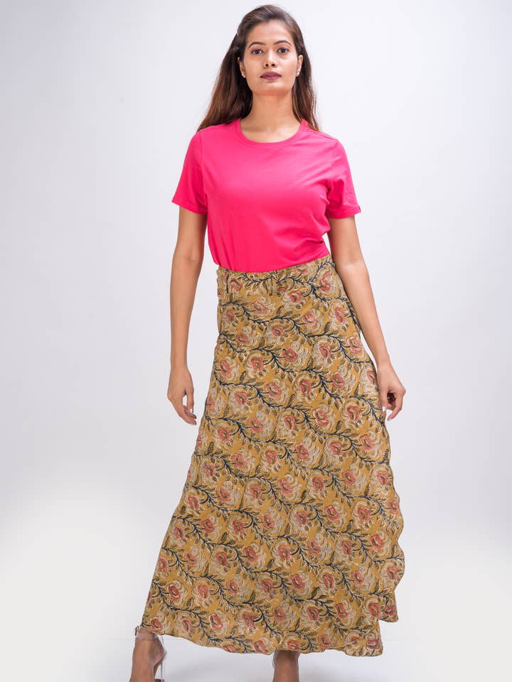 KK3014 Whitelotus «Wrap Skirt» - Fiori gialli per la vendita all'ingrosso da parte di White Lotus Fashions