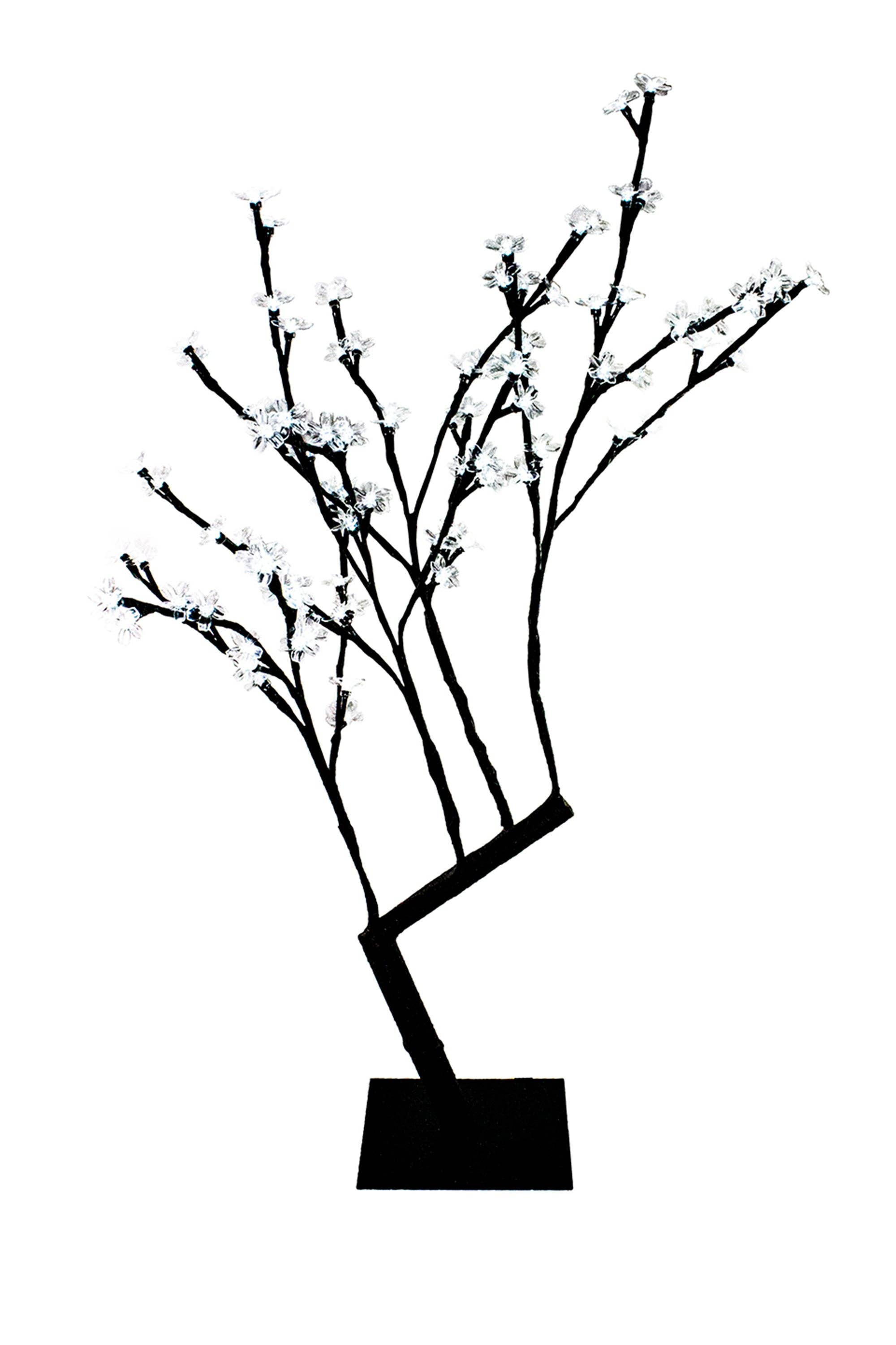 Winterland Inc. - Wholesale Artificial Flowers - 2.5' Pure White LED Cherry Tree0