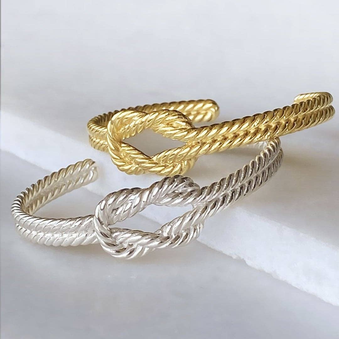 URBAN-EQUESTRIAN - Vendita all'ingrosso Bracciale a polsino - Bracciale Lariat «Love Me Knot» - Oro 14K su ottone4