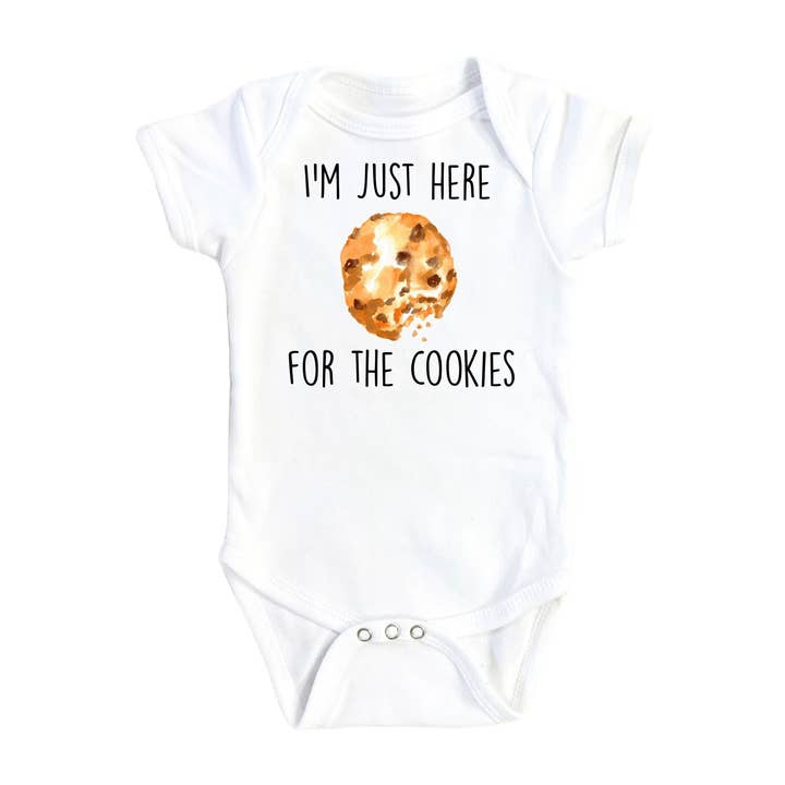 Cookies Here - Baby Boy Girl Clothes Infant Bodysuit Funny Cute Newborn for wholesale by North Fork Forager LLC