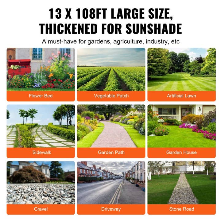 Hard Rock Health Stores - Wholesale Garden Tool - 13FTx108FT Premium Heavy Duty Weed Barrier Landscape Fabric