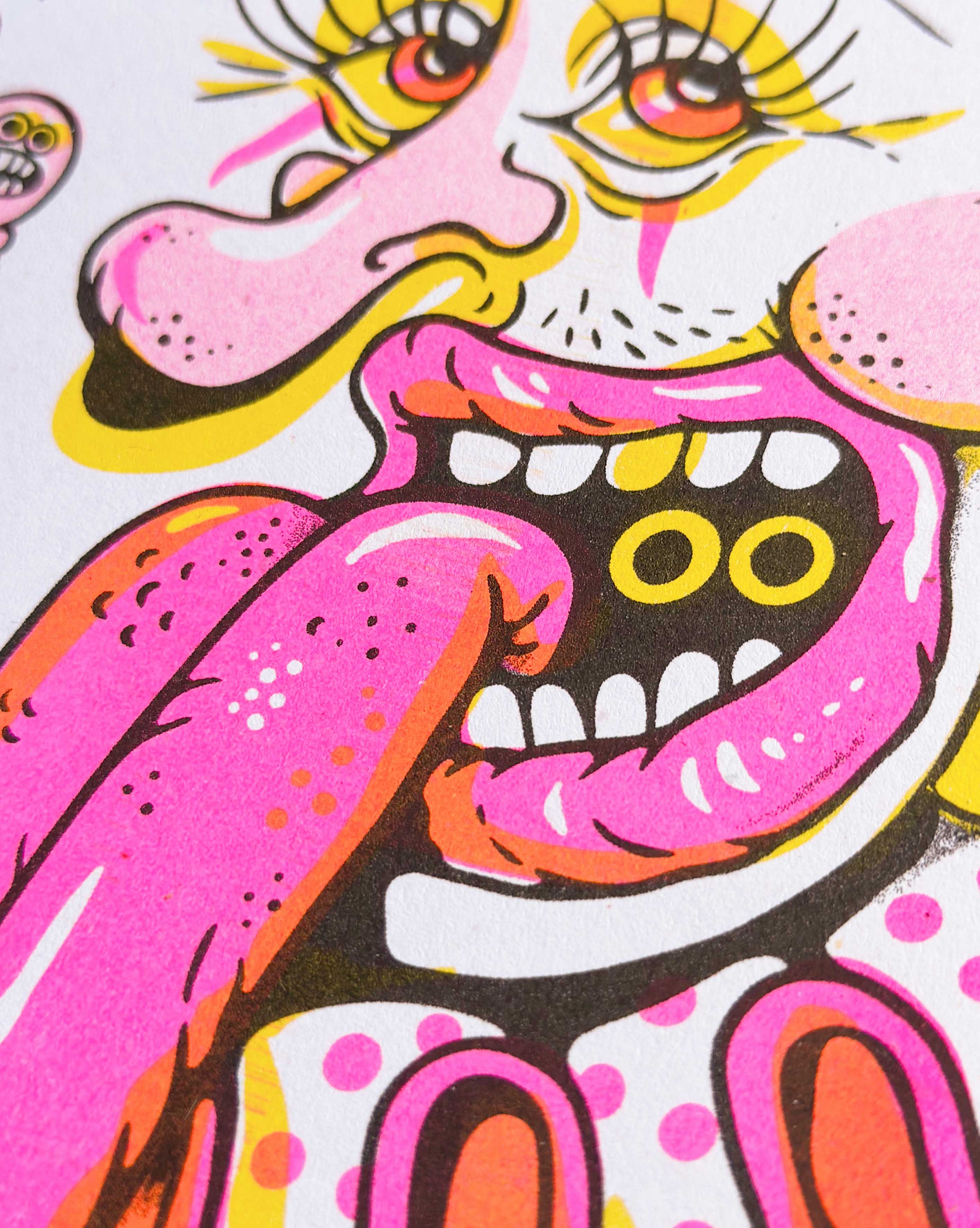 It's Not That Weird - Wholesale Art Print - Clown Riso Print2