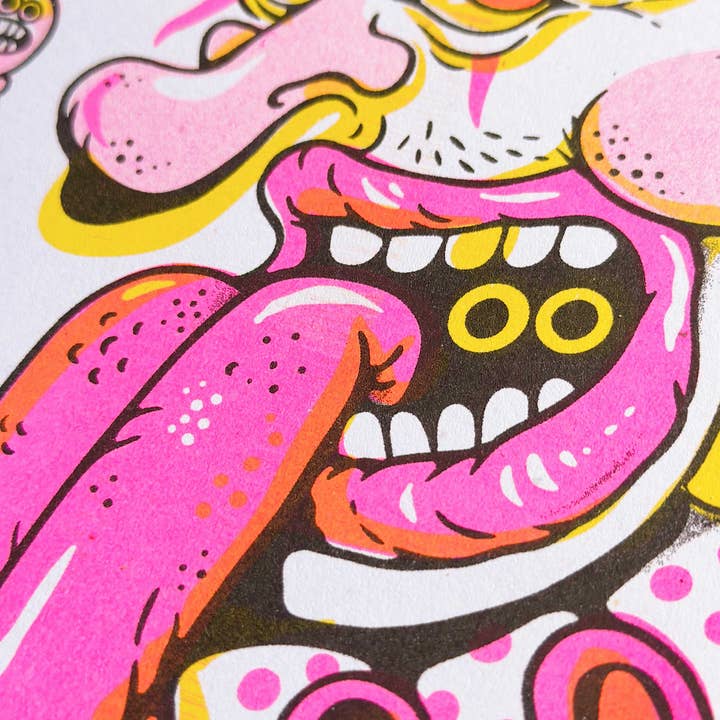 It's Not That Weird - Wholesale Art Print - Clown Riso Print2