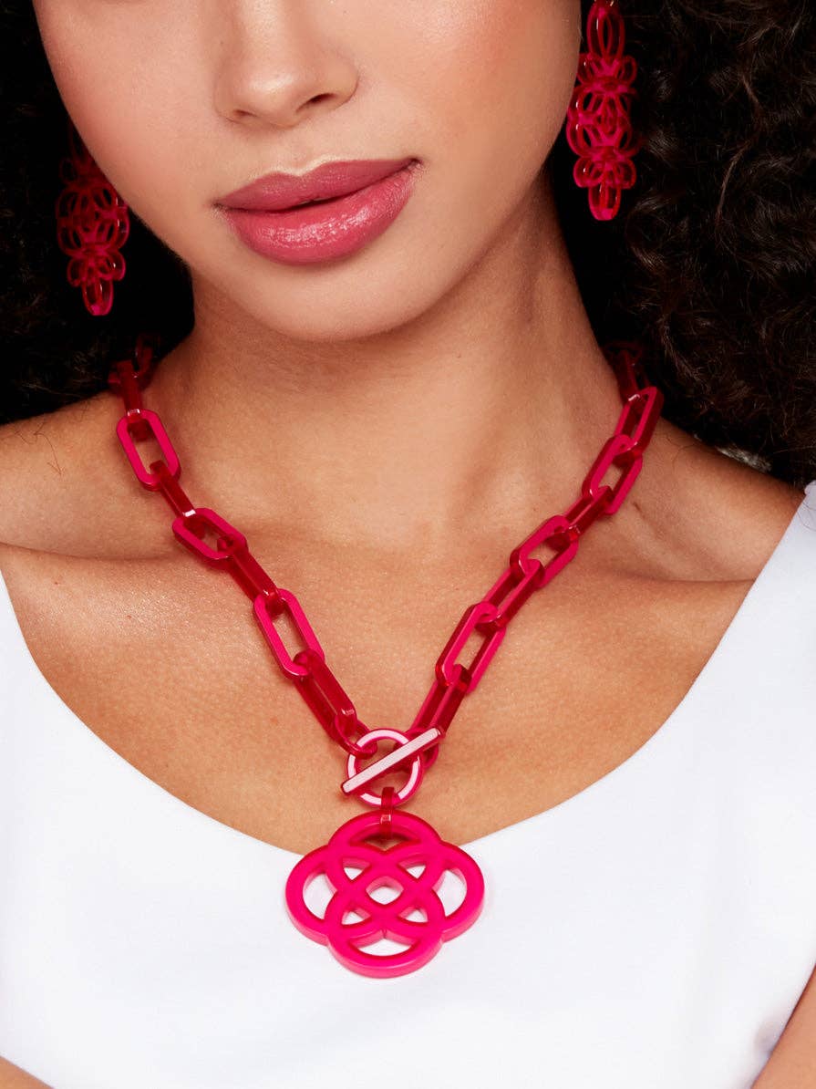 ZENZII Jewelry – wholesale Hänge-/berlockhalsband – Resin Quatrefoil Link kragehalsband14