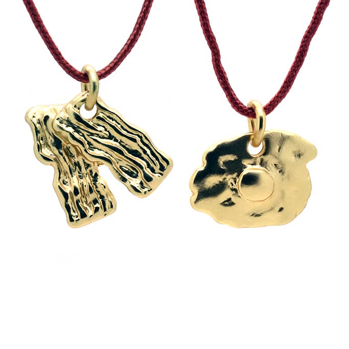 Lucky Feather - Vente Colliers à pendentif - Collier d'amitié - Doré - BACON/EEGS1