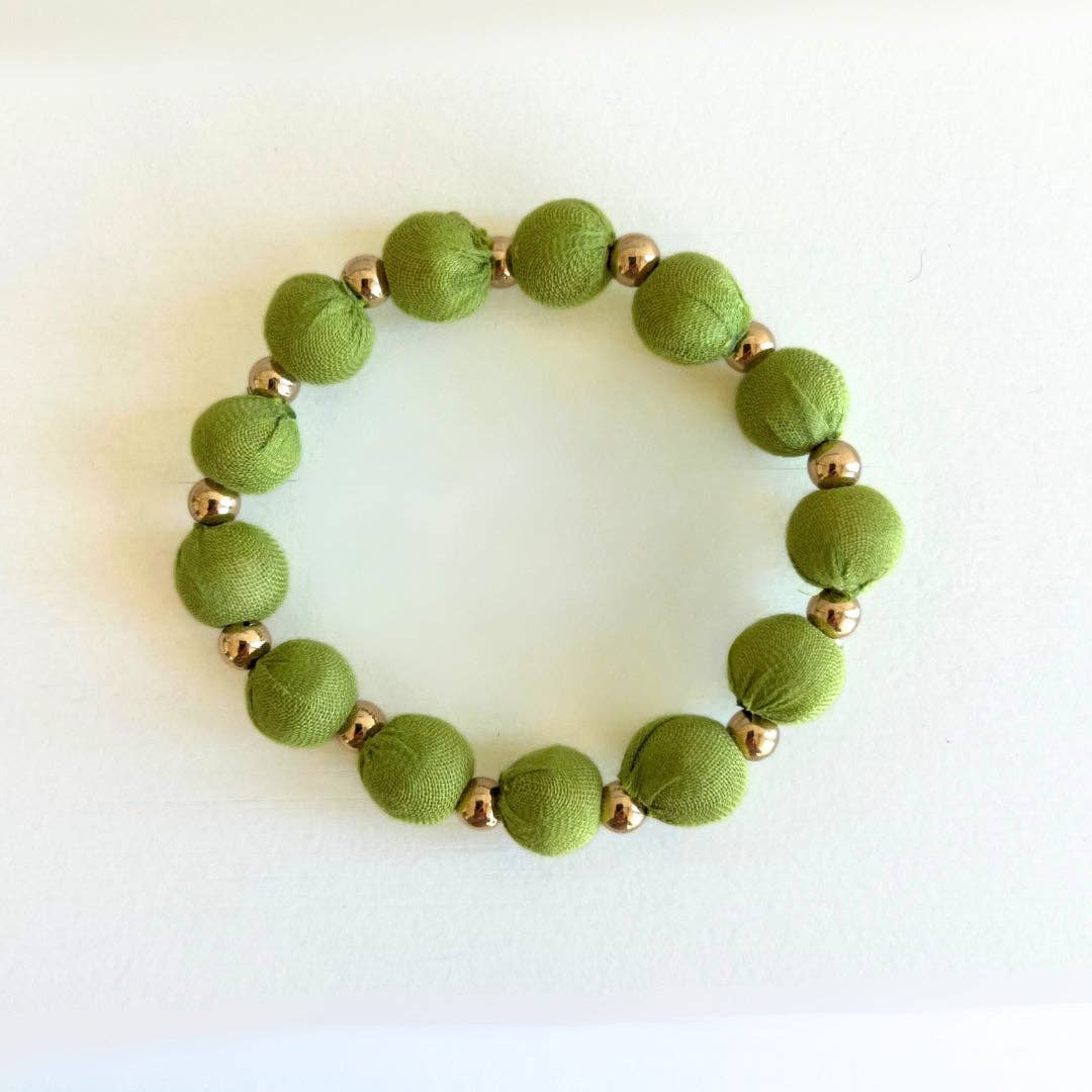 Humble Hilo - Vendita all'ingrosso Bracciale con perline - Bracciale Humble Hilo Sari Jewelry, con Perline di Tessuto e Perline Metalliche17