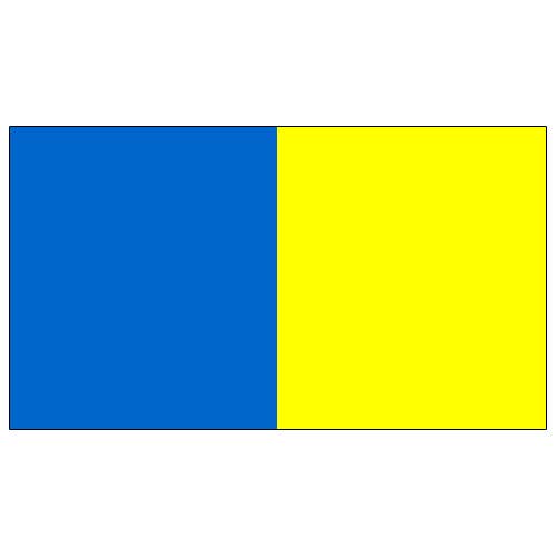 Wicklow - Blå/Gul Lodret Stripe 5'x3' for engroshandel hos Worldwide Flags Ltd