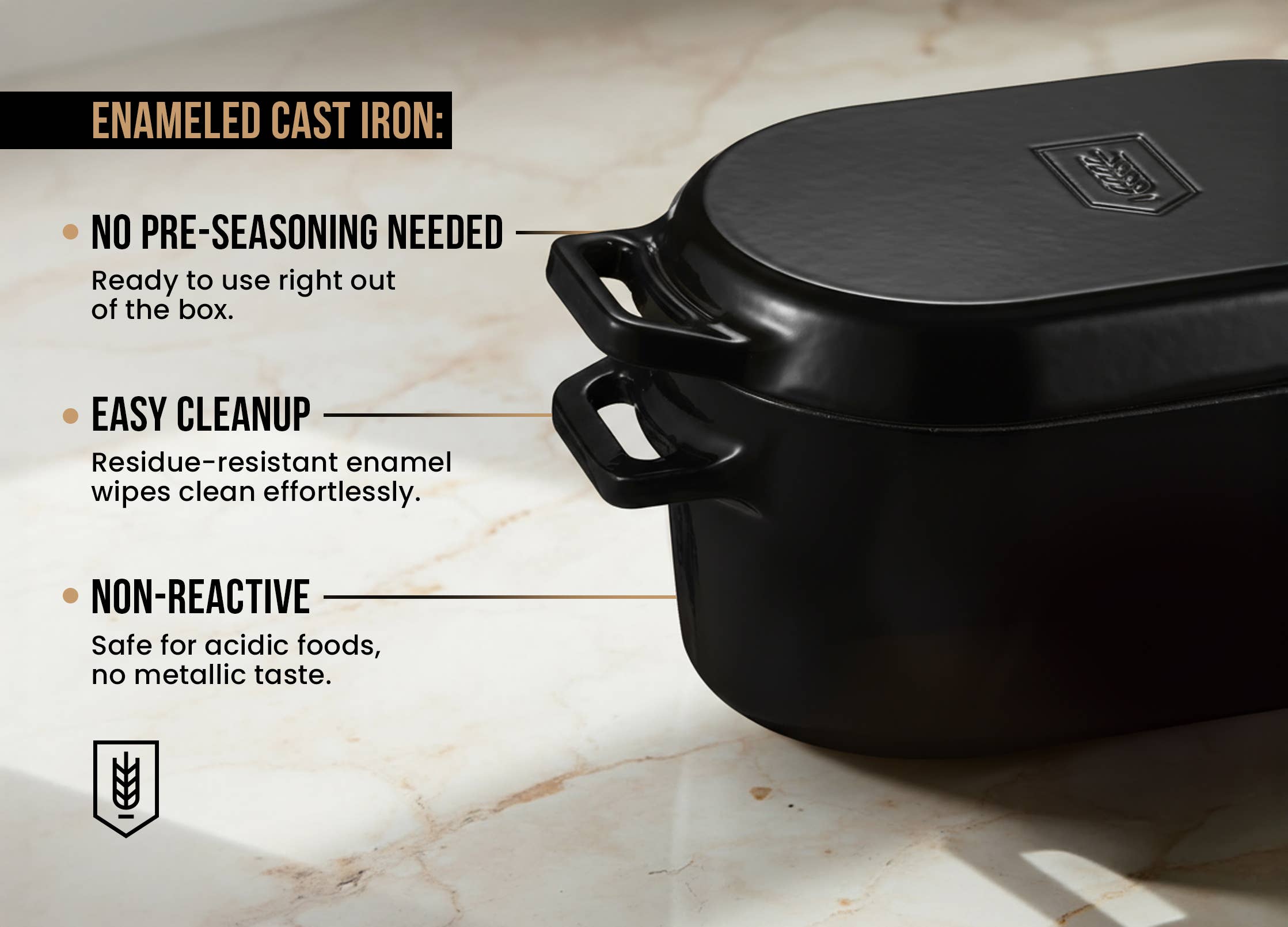 Kook - Wholesale Cooking Pot - Kook Dutch Oven with Lid, Enameled Cast Iron, 3.4 qt29