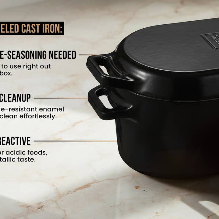 Kook - Wholesale Cooking Pot - Kook Dutch Oven with Lid, Enameled Cast Iron, 3.4 qt29