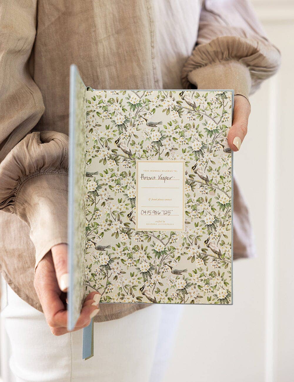 Bespoke Letterpress – wholesale Journal/diary – Linen Bound Journal - Luna Blue (Bullet Journal)3