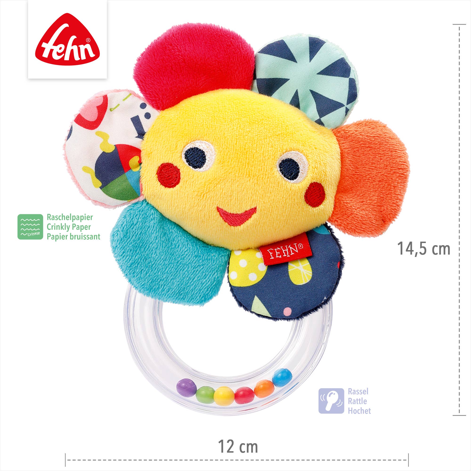 Fehn - Vendita all'ingrosso Sonaglio - Neonati - Ratselring Blume - Griffling/Giochi per le abilità motorie4