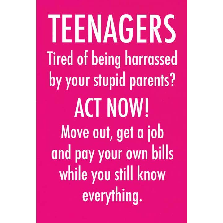 Postcard. Teenagers. Tired of being harassed by your stupid. for wholesale by VisionWorks LLC