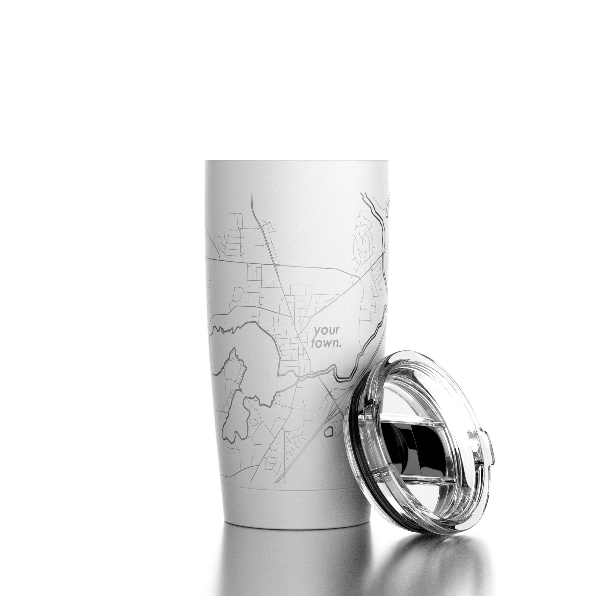 Well Told - Wholesale Insulated Mug/Tumbler - CUSTOM ETCHED - U.S. City / Town Map - Travel Tumbler- 20 oz0