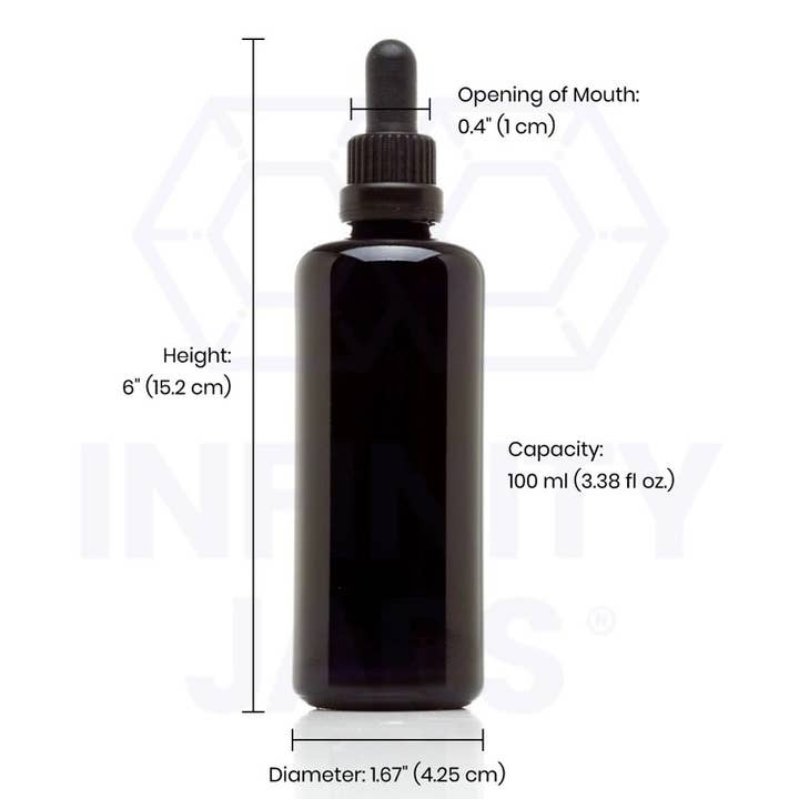 Infinity Jars – Engroshandel Holder til æterisk olie – 100 ml glas pipette dropper flaske