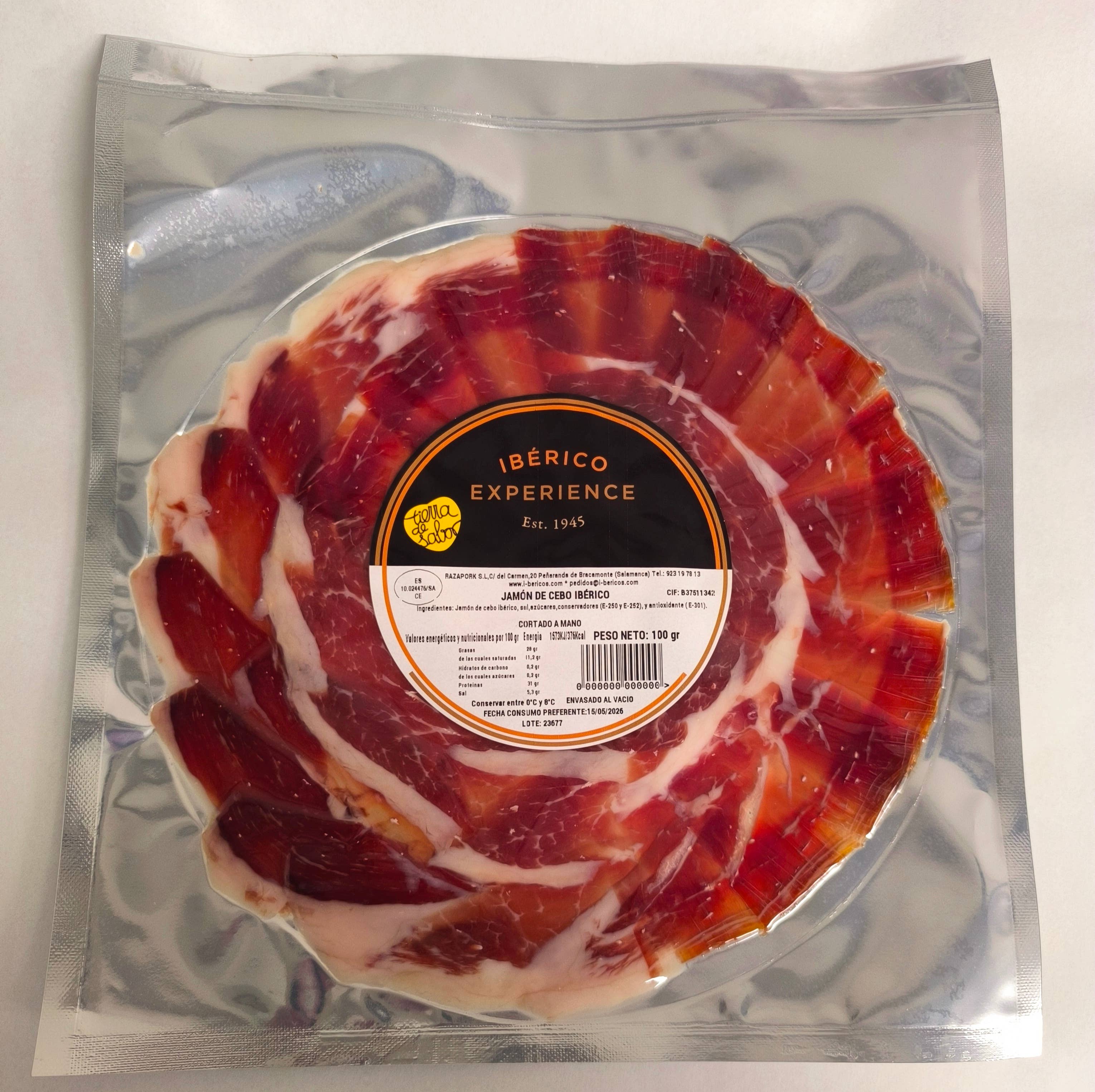 IBERICO EXPERIENCE - Wholesale Ham - 50% Iberian breed cebo ham 100g hand-cut1