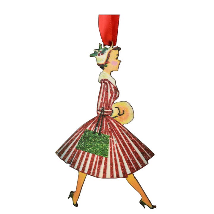 Buy Socks You All - Wholesale Ornament - Vintage Christmas Lady Wooden Ornament