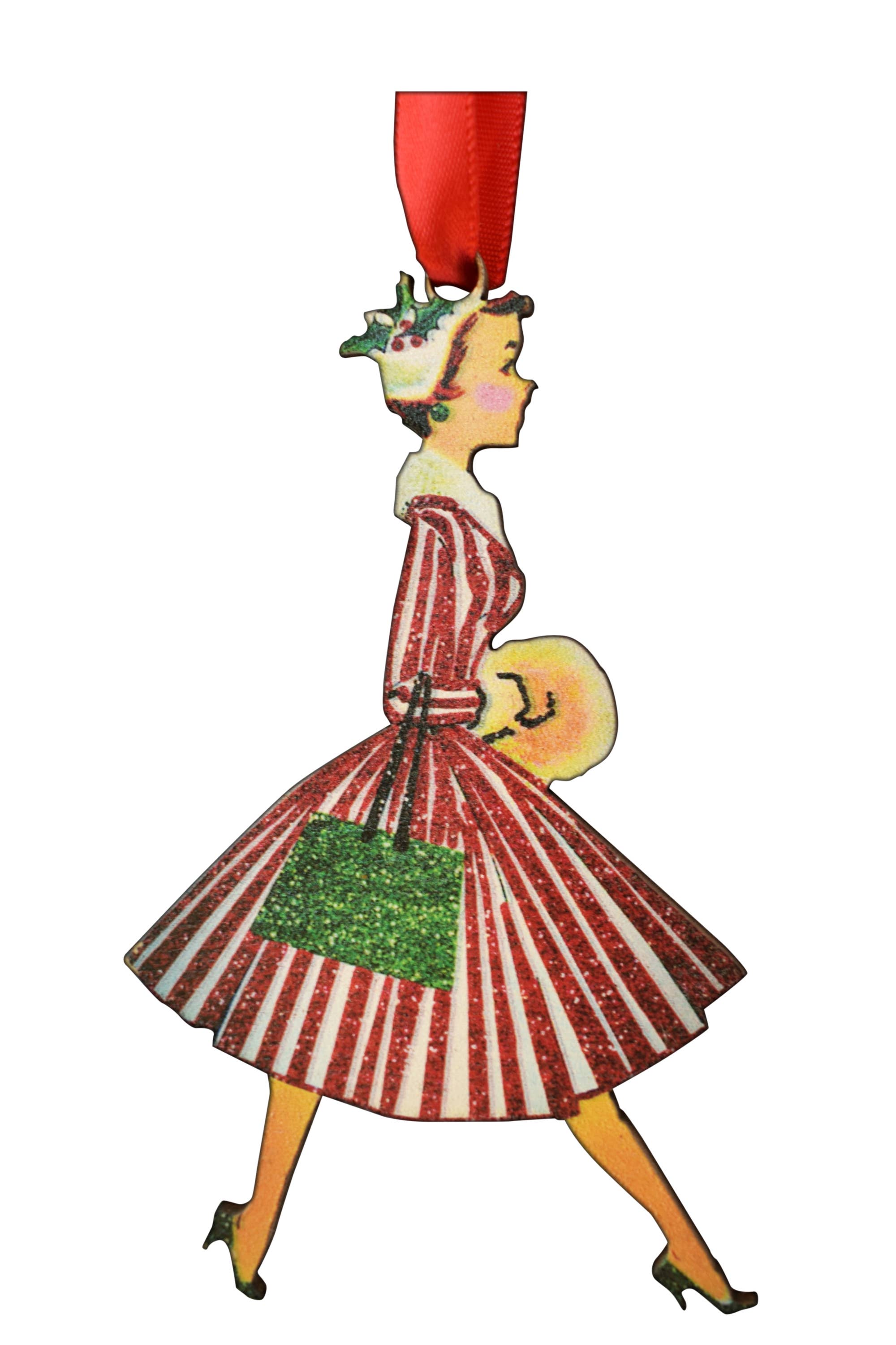 Buy Socks You All - Wholesale Ornament - Vintage Christmas Lady Wooden Ornament