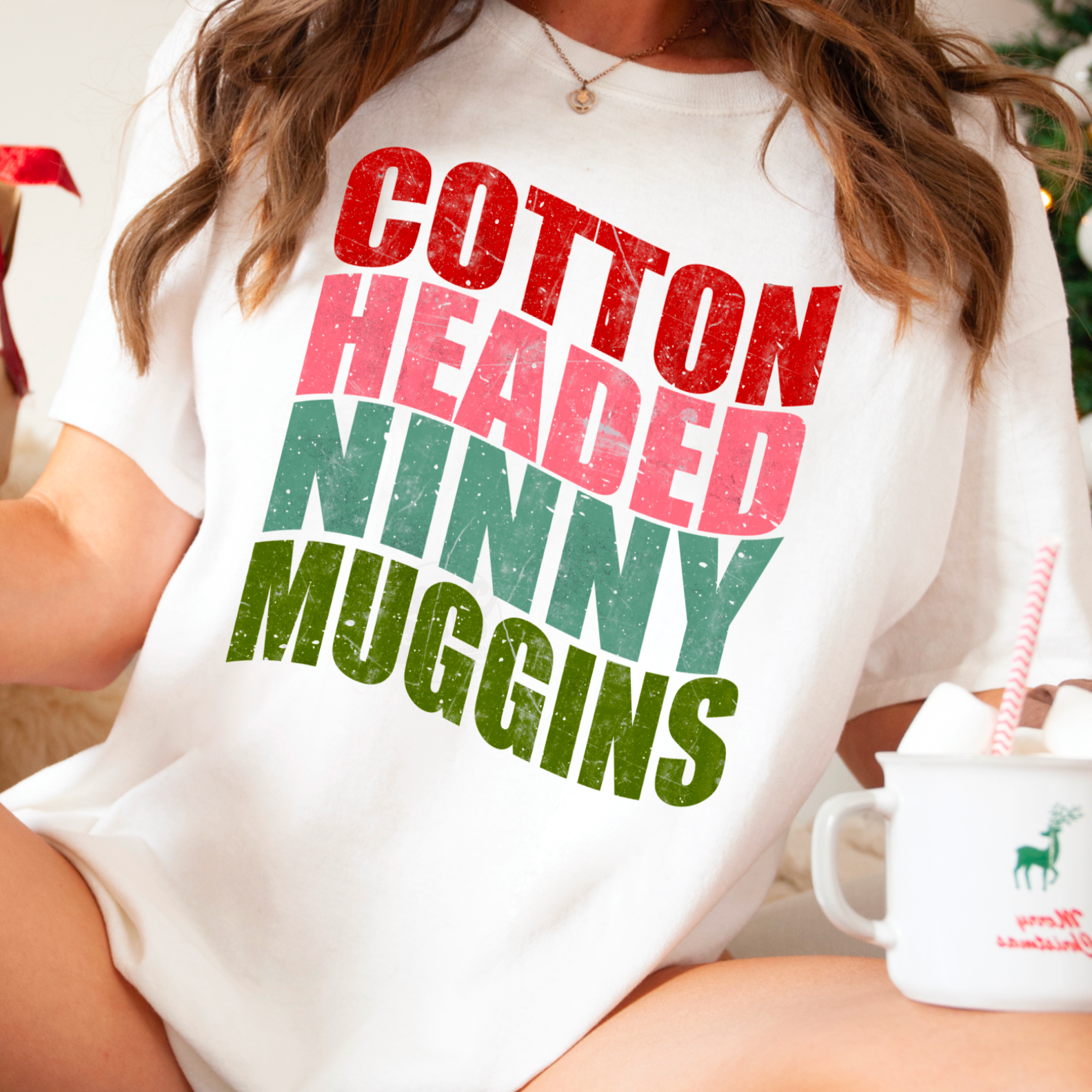 Shoppe SHC – wholesale T-shirt med logga - Dam – Bomullshuv Ninny Muggins Christmas Graphic Tee0