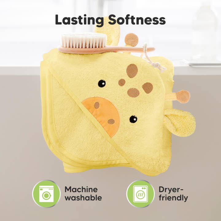 Giraffe KeaBabies Cuddle Baby Hooded Towel for wholesale on Faire