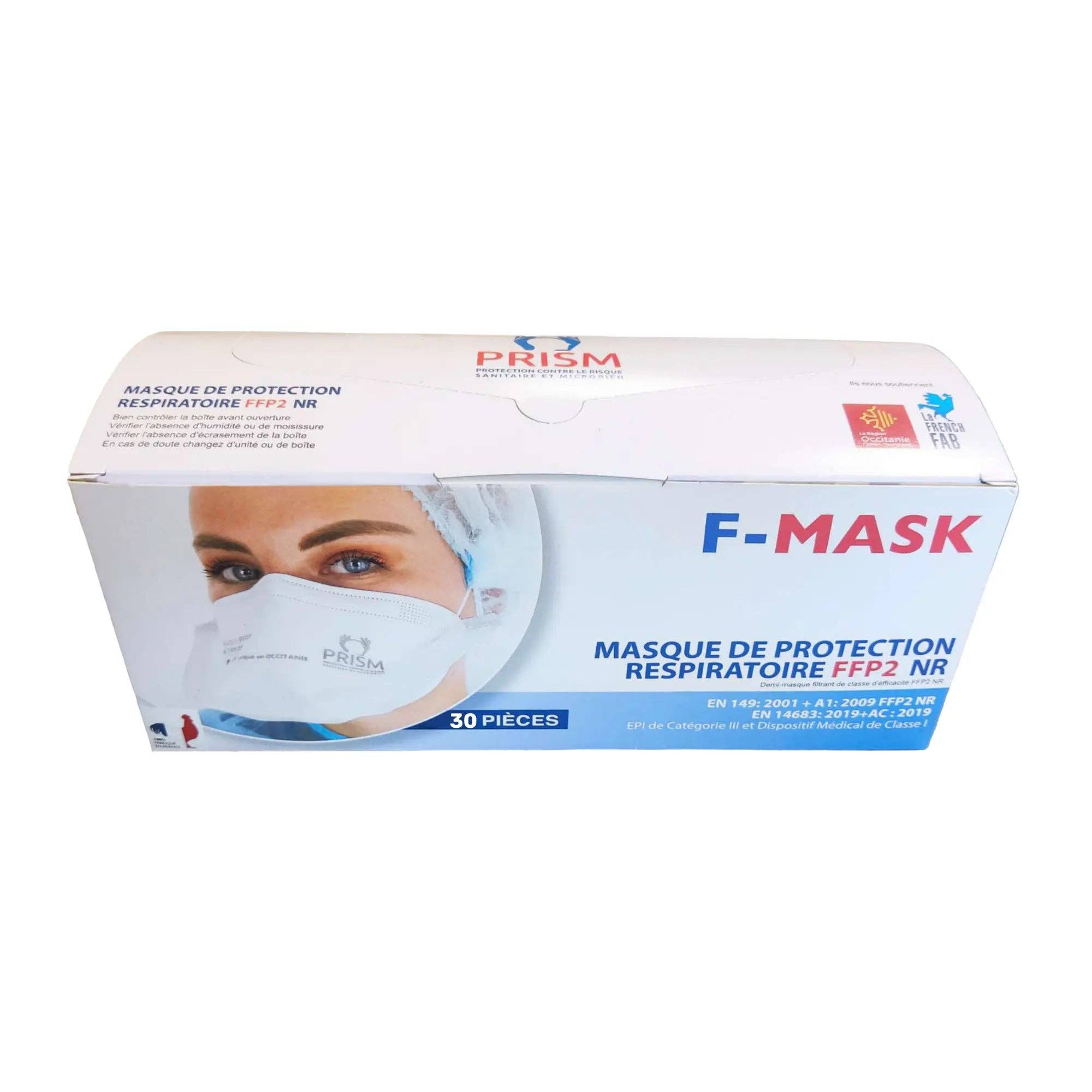 My Podologie - Wholesale Protective Face Mask/Shield - Box of 30 white FFP2 masks - Made in France - Prism1