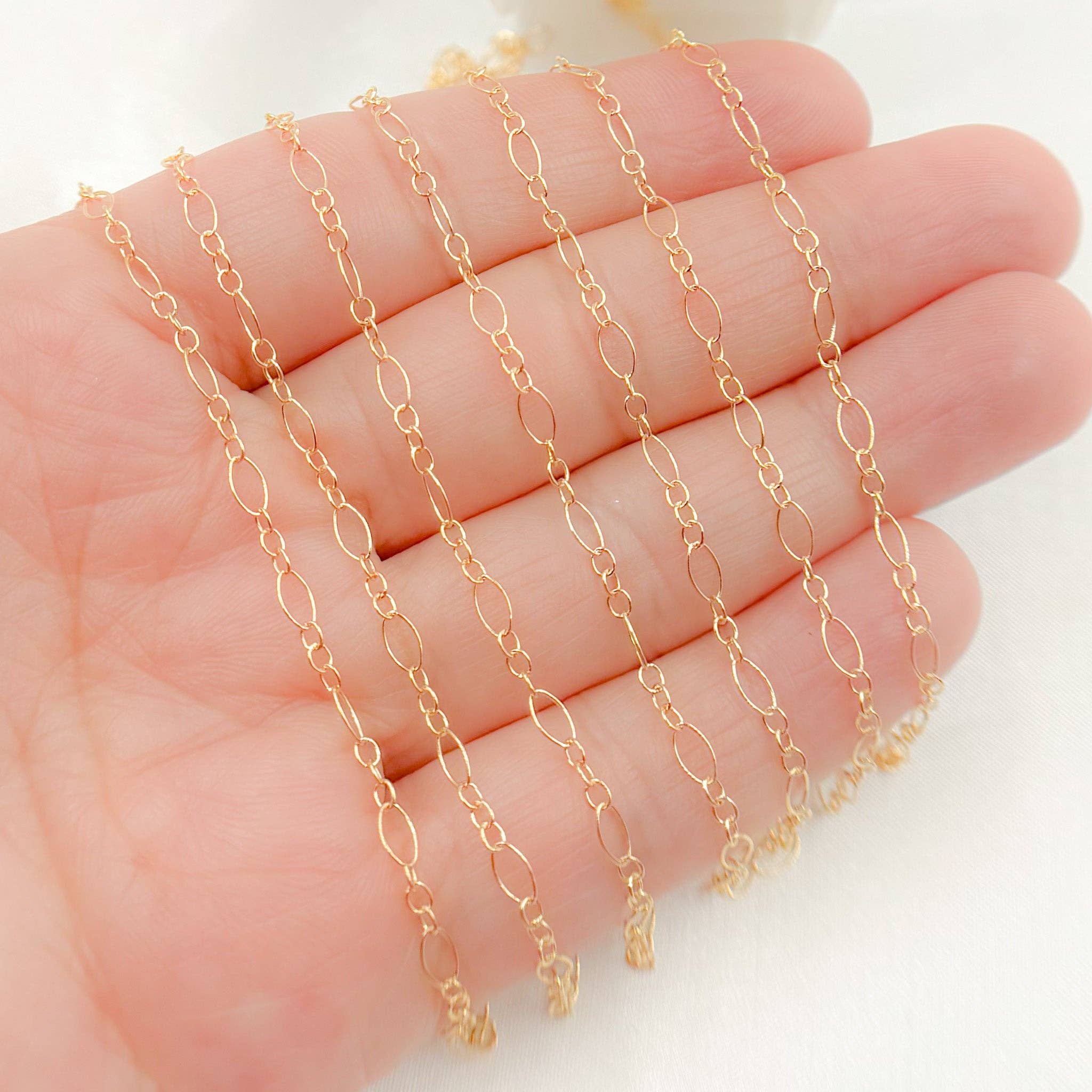 Jewels & Chains – wholesale Link & chain necklace – 716-801GF. 14K Gold Filled Long & Short Link Chain4