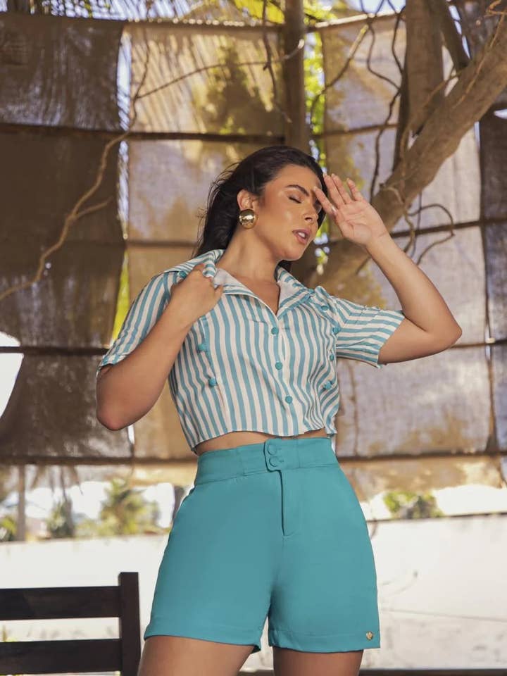 LEASED BAR BLOUSE SET WITH BUTTONS for wholesale by MARA