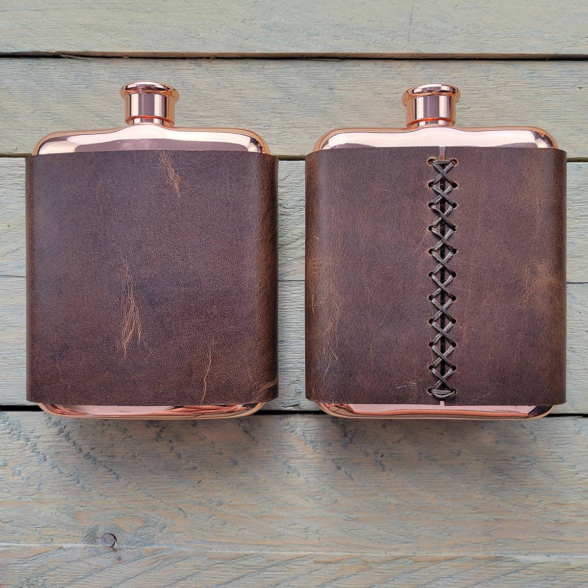Orcas Island Leather Goods - Wholesale Flask - Leather-Wrapped Flasks1