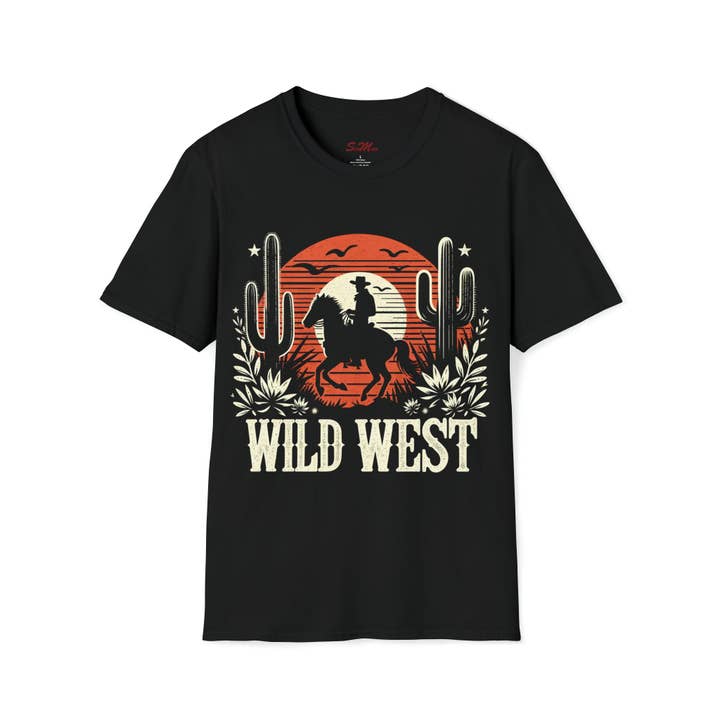 WILD WEST Unisex Softstyle T-Shirt for wholesale by StickMuze