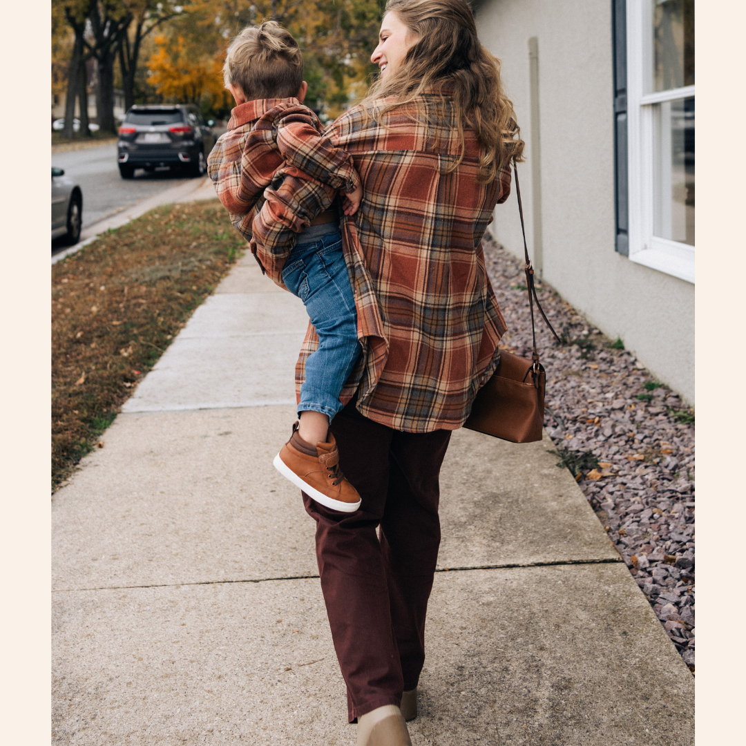 HAHA MAMA Clothing - Vendita all'ingrosso Camicia button down - Unisex - Flanella leggera color ruggine a quadri per adulti8