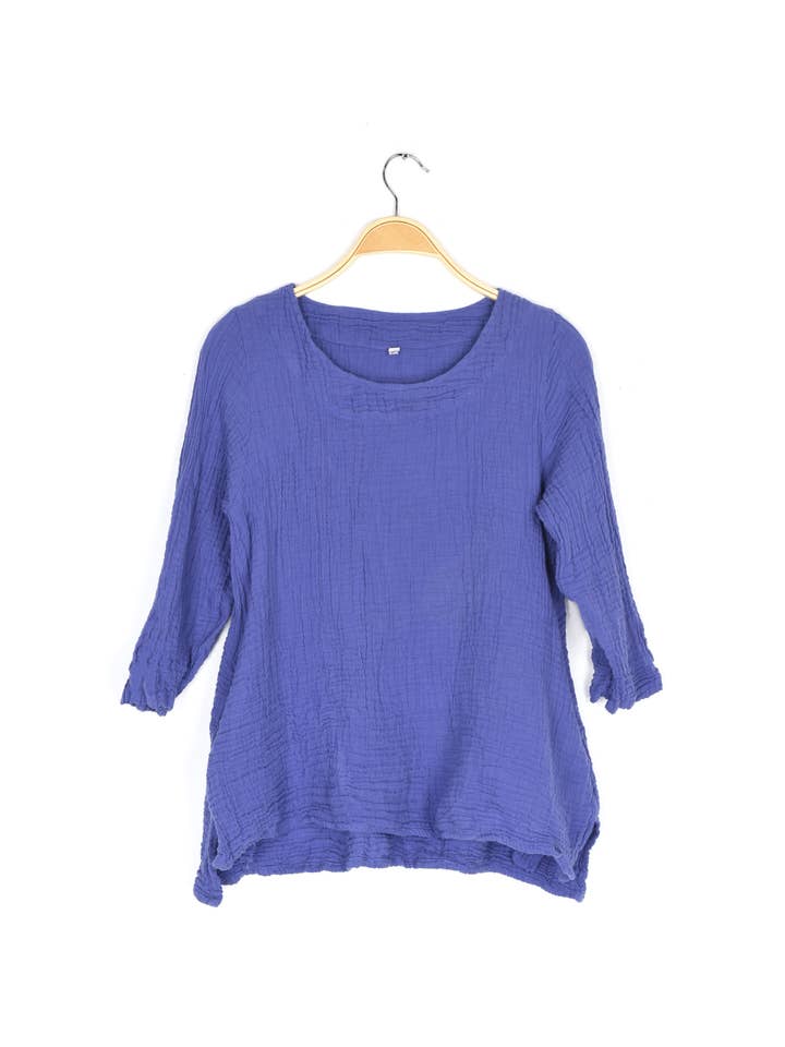 Nusantara Inc. - Wholesale Blouse - Women's - Thai Cotton Long Sleeve Tunic-03477 (S/M, L/X, XXL)6