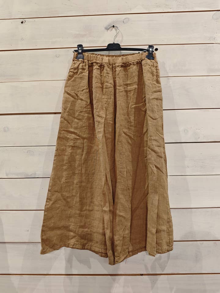 Linos y Textiles - Wholesale Pants - Women's - REF 6272 WIDE LEG MIDI PANTS 100% LINEN