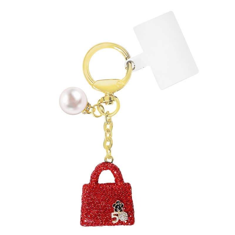 AMORINO SRL - Wholesale Keychain - Women's - BAG KEYCHAIN WITH RHINESTONES - OMQ2472B7830
