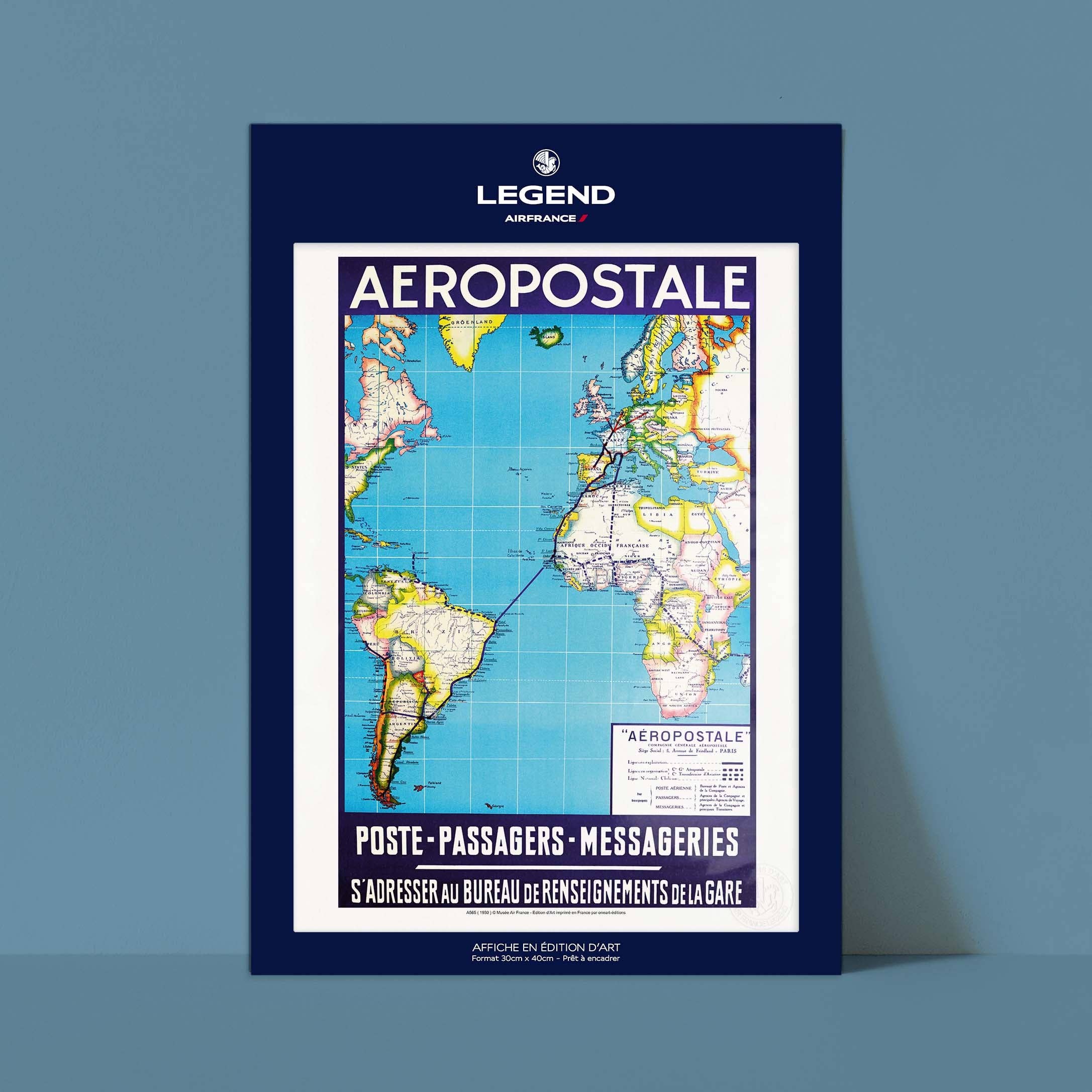 Oneart - Wholesale Poster - Air France Aéropostale Poster / Mail-Passengers - AFL05650