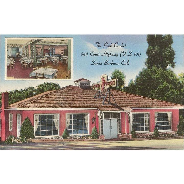 Found Image Press - Vente Assortiments de papeterie/cartes - Carte de vœux SB-120 Le Restaurant Le Grillon Rose, Santa Barb