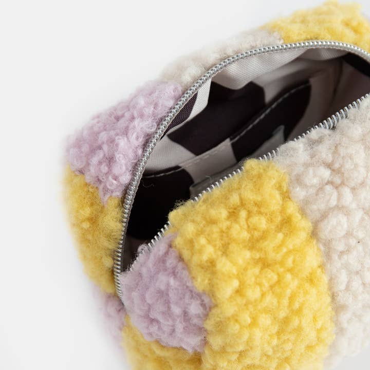 Caroline Gardner - Wholesale Makeup/Cosmetic Bag - Multi Stripe Borg Mini Cube Cosmetic Bag1