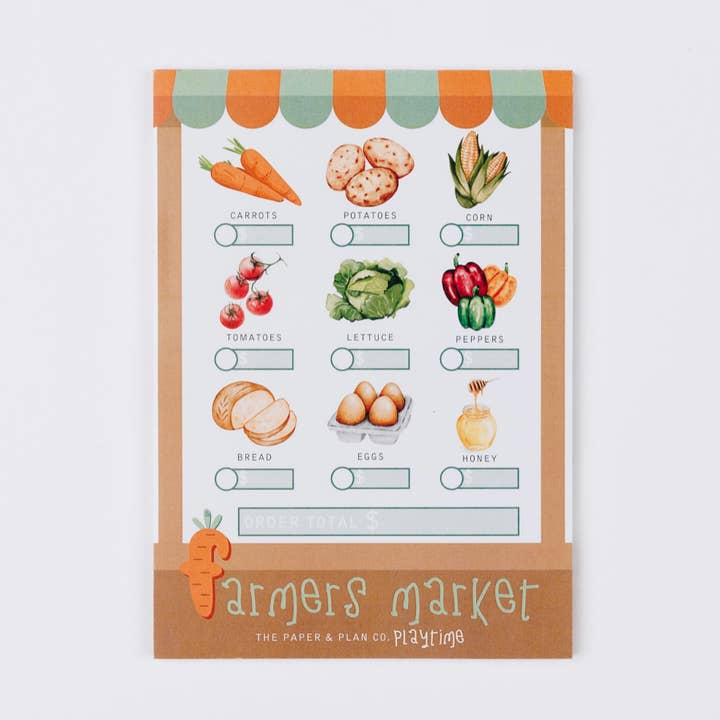 Farmers Market Playtime Pad® for wholesale by The Paper and Plan Co.