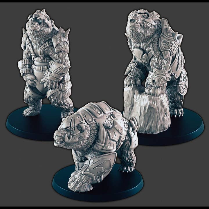 Oso Blindado - Miniatura DND - EC3D Invierno, Miniatura Invernal | Animal | 5E 2E | Hielo | Ursino | Nieve | Ártico | Pathfinder | Forma de Druida para venta al por mayor de The Beaver and Broadsword