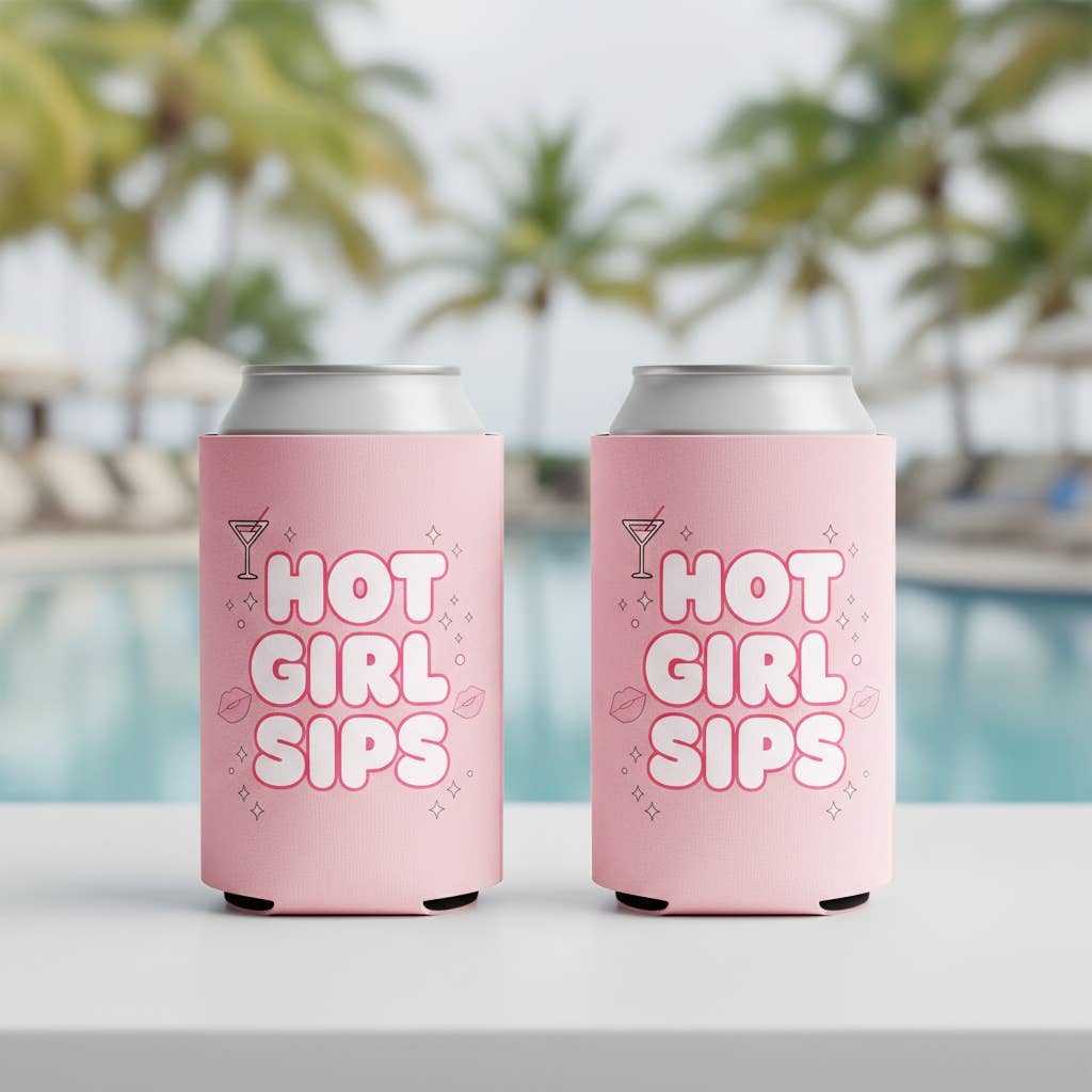 GiftsbyPR - Wholesale Drink Huggers & Koozies - Hot Girl Sips Coolers, Bachelorette Party Can Cooler Favors