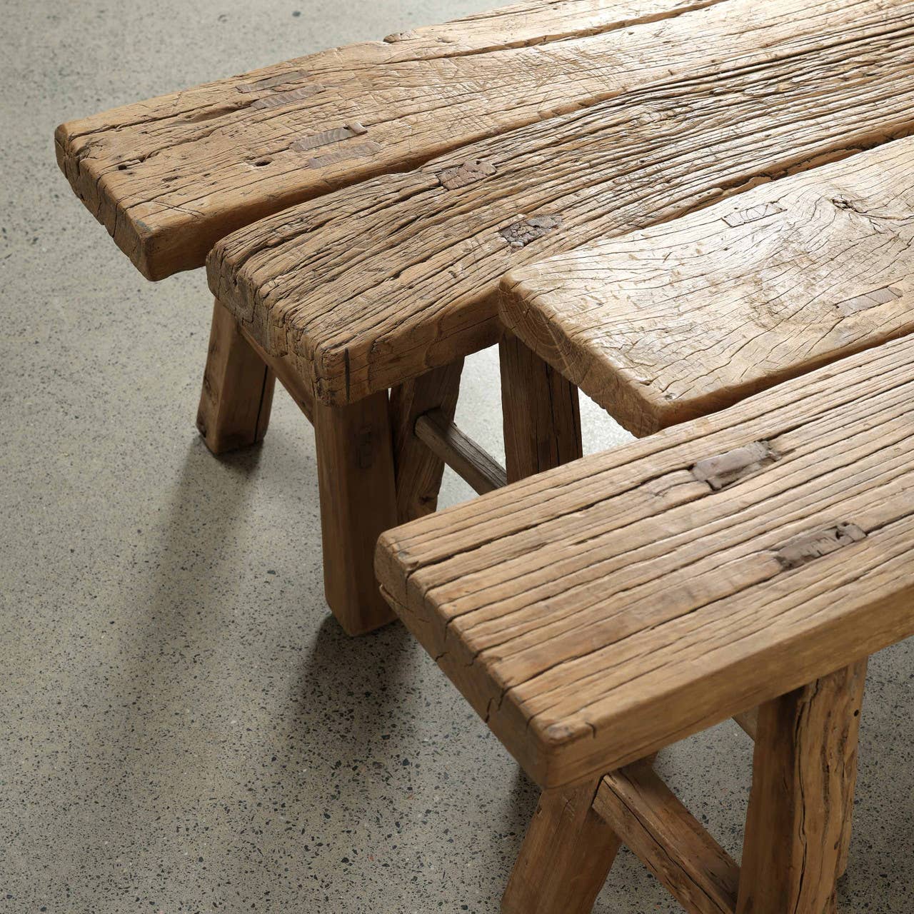 Lily's Living Inc. - Wholesale Bench - Vintage Noodle Bench - Weathered Reclaimed Wood 12