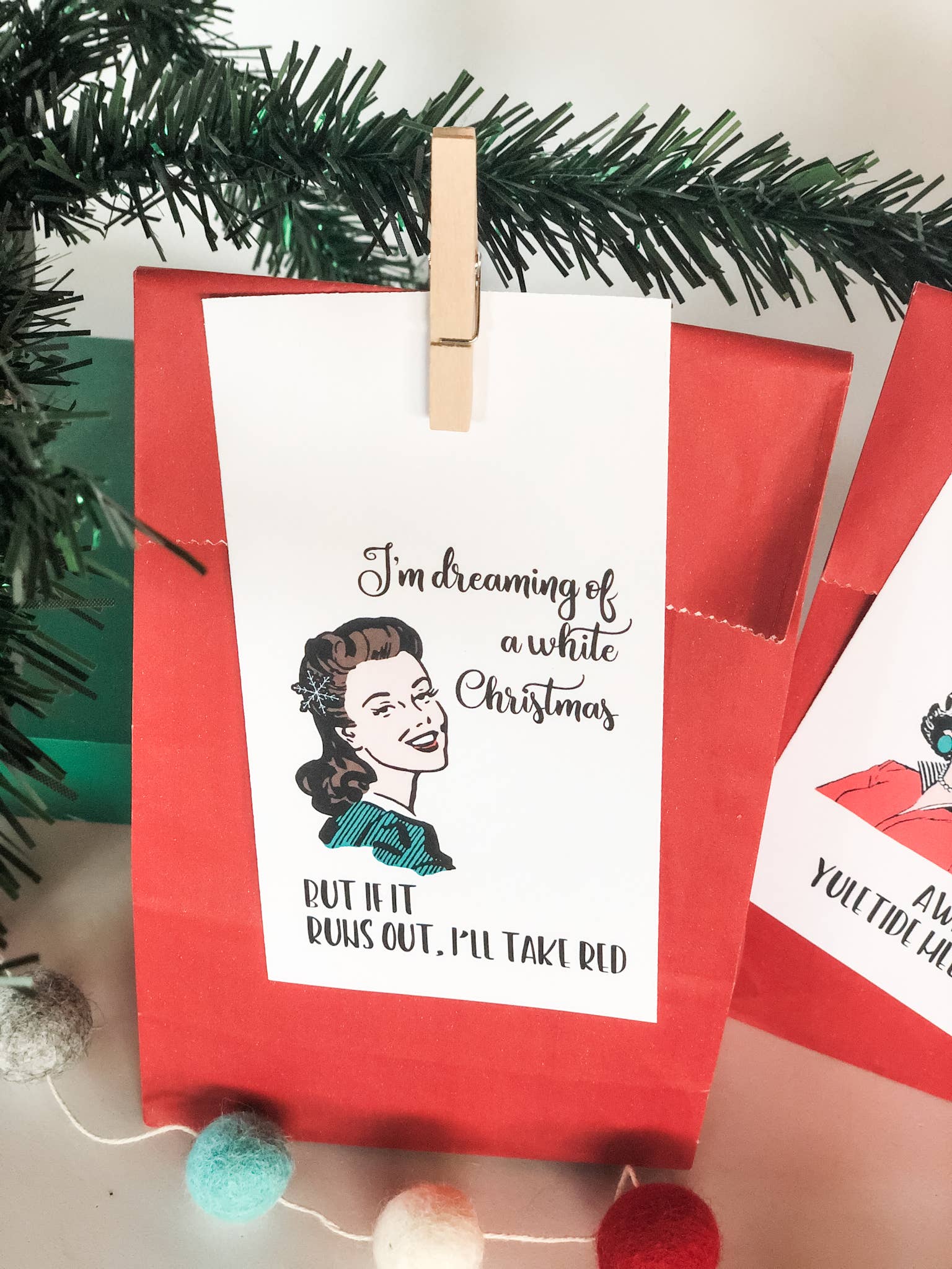 The Mad Padder - Wholesale Gift Bag Set/Pack - Witty Women Holiday Gift Bag Set - Retro Housewife Christmas6