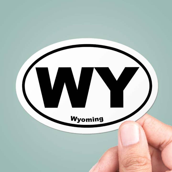 CJ's Sticker Shop - Vendita all'ingrosso Adesivo - Adesivo ovale in vinile Wyoming WY State0