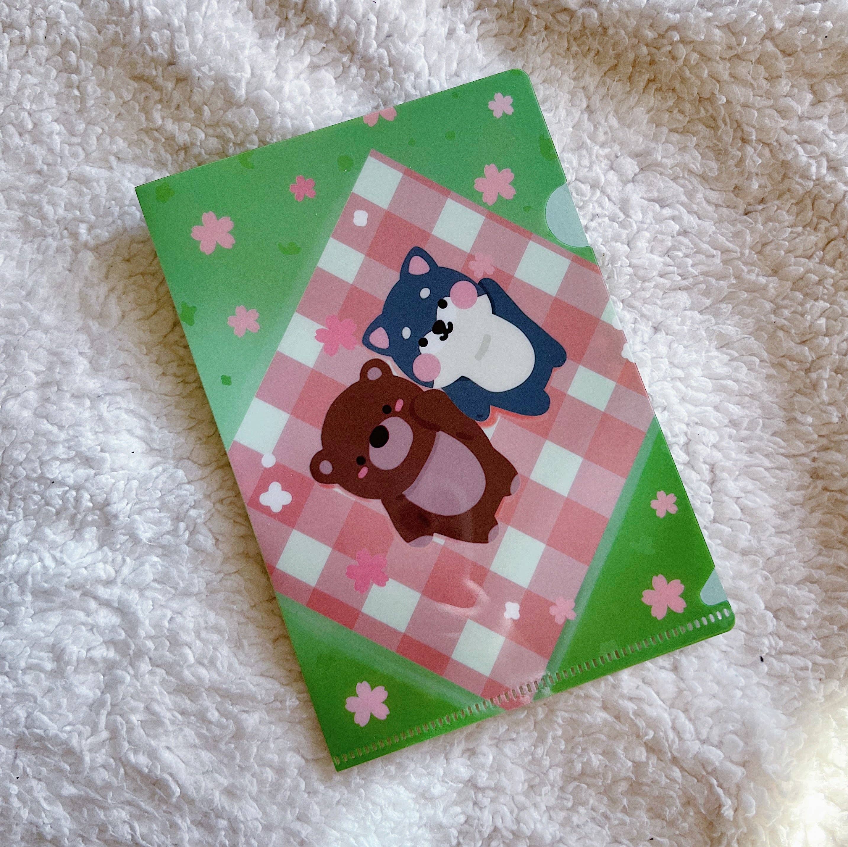 Coco and Kiki Picnic Green Floral File Folder for wholesale by Paperkumaco