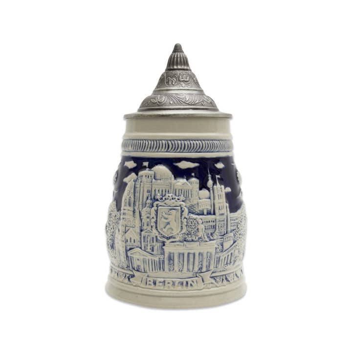 Cobalt Blue Landmarks of Berlin .8L Lidded German for wholesale by European Heritage Gifts