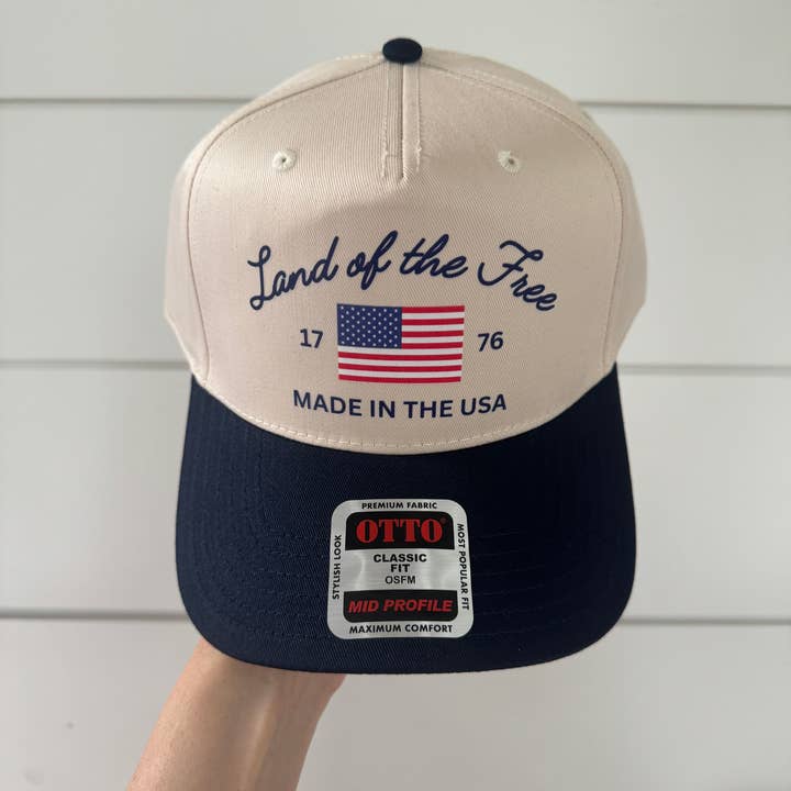 Flourish Hat Co. - Wholesale Trucker Hat - Women's - Land of the Free Trucker Hat | Navy/Red/Cream