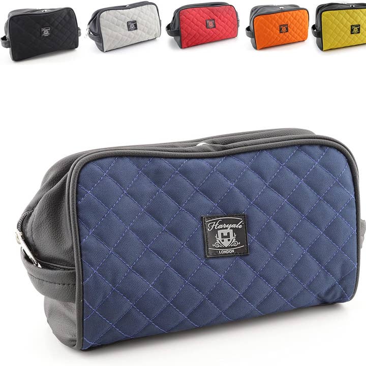 Borsa da viaggio blu da toilette di Haryali London per la vendita all'ingrosso da parte di Haryali London