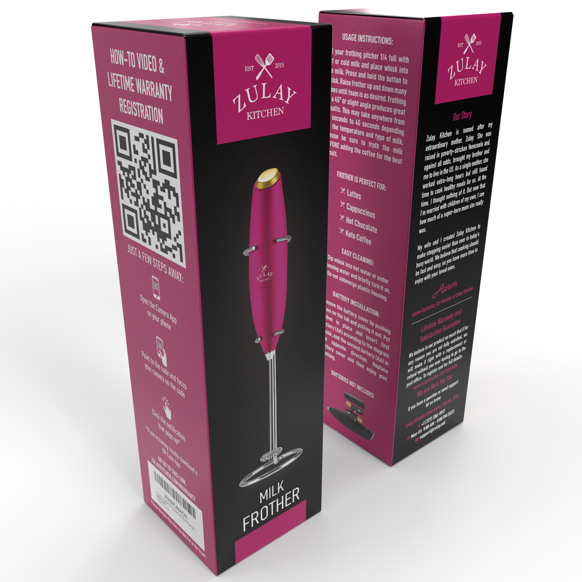 Zulay Kitchen - Wholesale Kitchen Tool/Gadget - Powerful Handheld Milk Frother - With Stand17