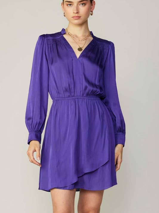 Vestido Mini Envolvente Morado Espacial para venta al por mayor de Current Air