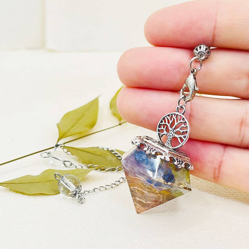 GemMeet – wholesale Andlig sten/kristall – Kristallgeometriskt Livets träd pendel12